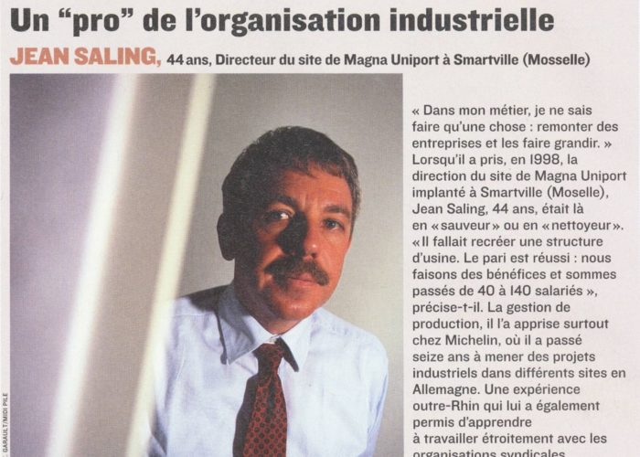 Diagnostic and Strategy, Jean Saling, Usine Nouvelle, Un "pro" de l'organisation undustrielle | stratégie et organisation d'entreprises